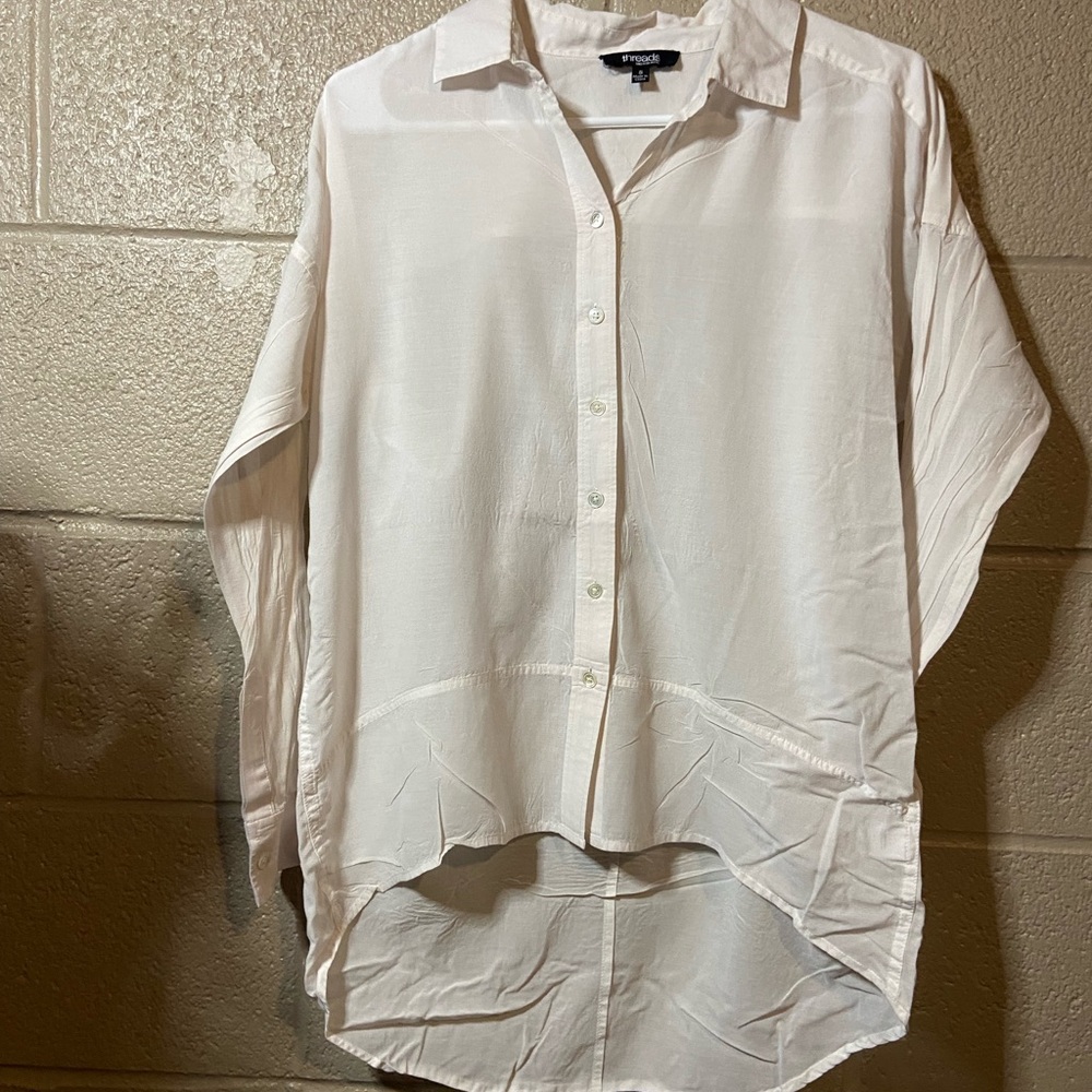 Threads White Button Down Size Small - image 1